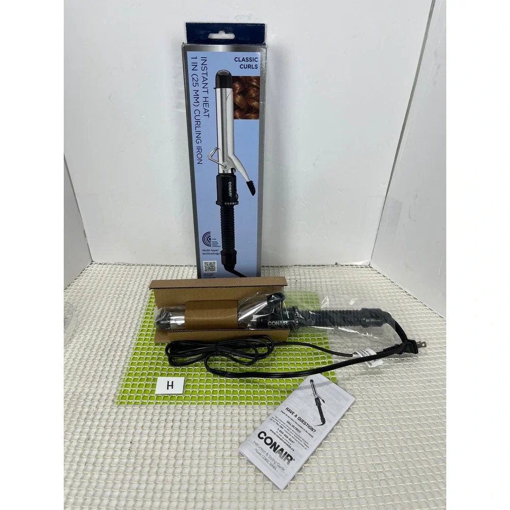 Conair‎ Instant Heat 1 Inch Curling Iron Classic Curls Black New Damaged Box H
